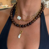 Stormy - Collier gros maillons perle baroque véritable