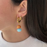 Olivia - Boucles d'oreilles créoles & perles colorées