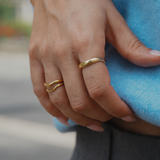 Aria - Bague irrégulière plaqué or 18 carats