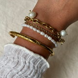 Aro - Bracelet jonc texturé plaqué or 18 carats