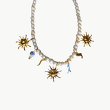 Jacob - Collier de perles avec charms plaqué or 18 carats