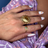Émilia - Bague soleil plaqué or 18 carats