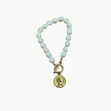 Leonore - Bracelet perles d'eau douce véritables médaillon