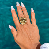 Émilia - Bague soleil plaqué or 18 carats