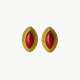 Edna - Boucles d'oreilles ovale plaqué or 18 carats