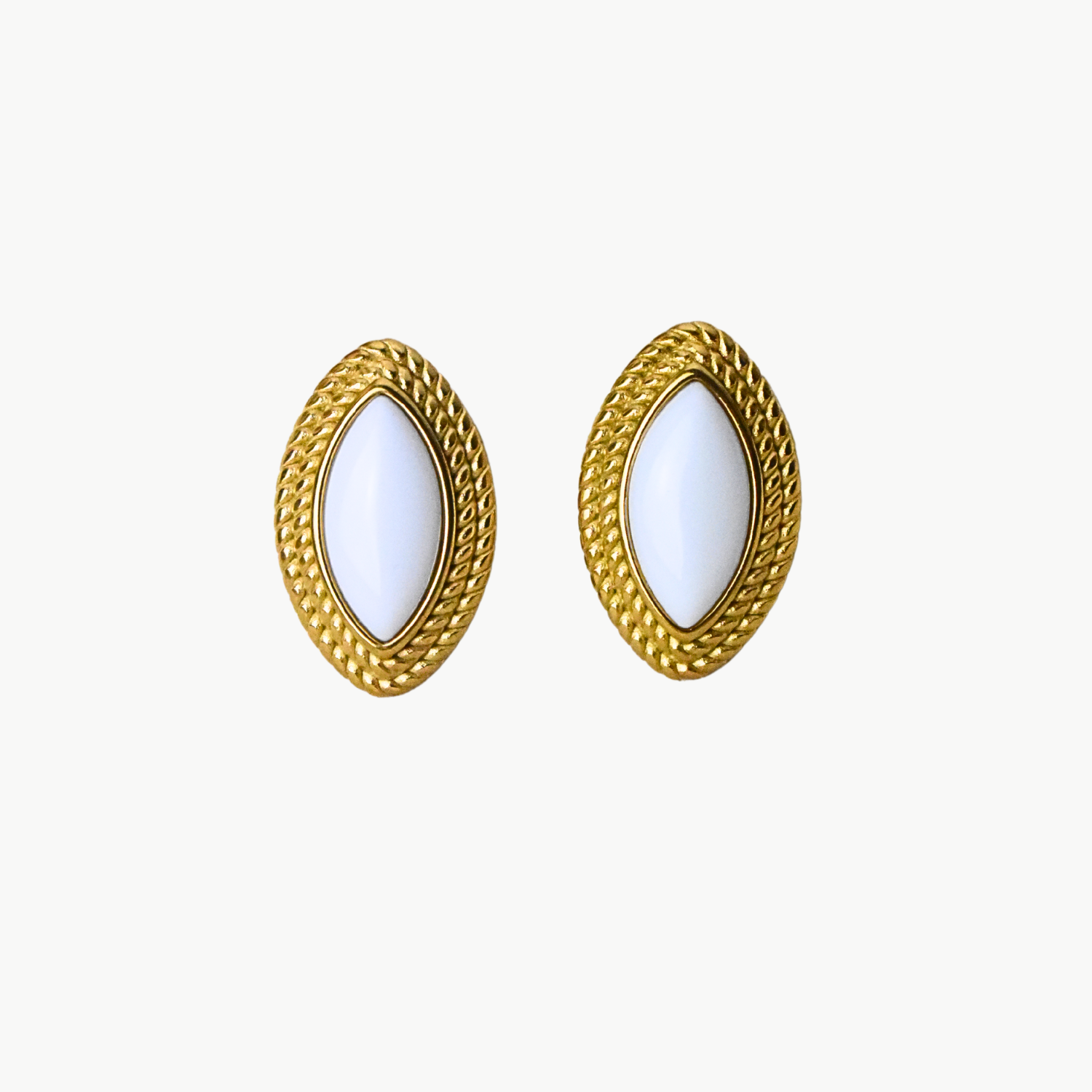Edna - Boucles d'oreilles ovale plaqué or 18 carats