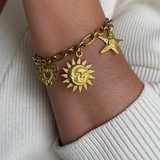 Paloma - Bracelet charms plaqué or 18 carats