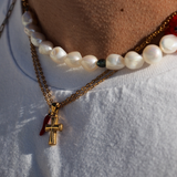 Isabelle - Collier croix plaqué or 18 carats