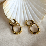 Elmo - Boucles d'oreilles forme organique plaqué or 18 carats