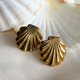 Moana - Boucles d'oreilles coquillage plaqué or 18 carats