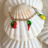 Berry - Bracelet pendentifs fruits lampwork