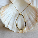 Elmo - Collier pendentif organique irrégulier plaqué or 18 carats