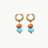 Olivia - Boucles d'oreilles créoles & perles colorées