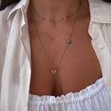 Amour - Collier coeur vintage plaqué or 18 carats
