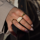 Dash - Bague pierres vertes & doré