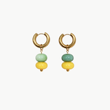 Olivia - Boucles d'oreilles créoles & perles colorées