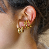 Emy - Boucles d'oreilles petites créoles plaqué or 18 carats