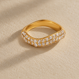 Nola - Bague dorée & strass plaqué or 18 carats