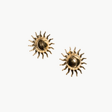 Dahlia - Boucles d'oreilles soleil plaqué or 18 carats