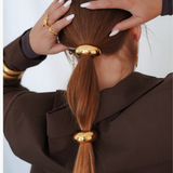 Accessoires cheveux - chouchous métalliques dorés