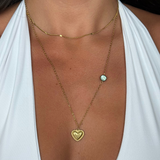 Amour - Collier coeur vintage plaqué or 18 carats