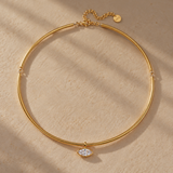 Anea - Collier doré & oeil strass