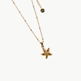 Rosalie - Collier chaîne billes étoile de mer plaqué or 18 carats