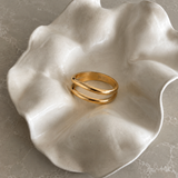 Bellis - Double anneaux doré plaqué or 18 carats