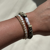 Alma - Bracelet jaspe dalmatien & perle d’eau douce véritable