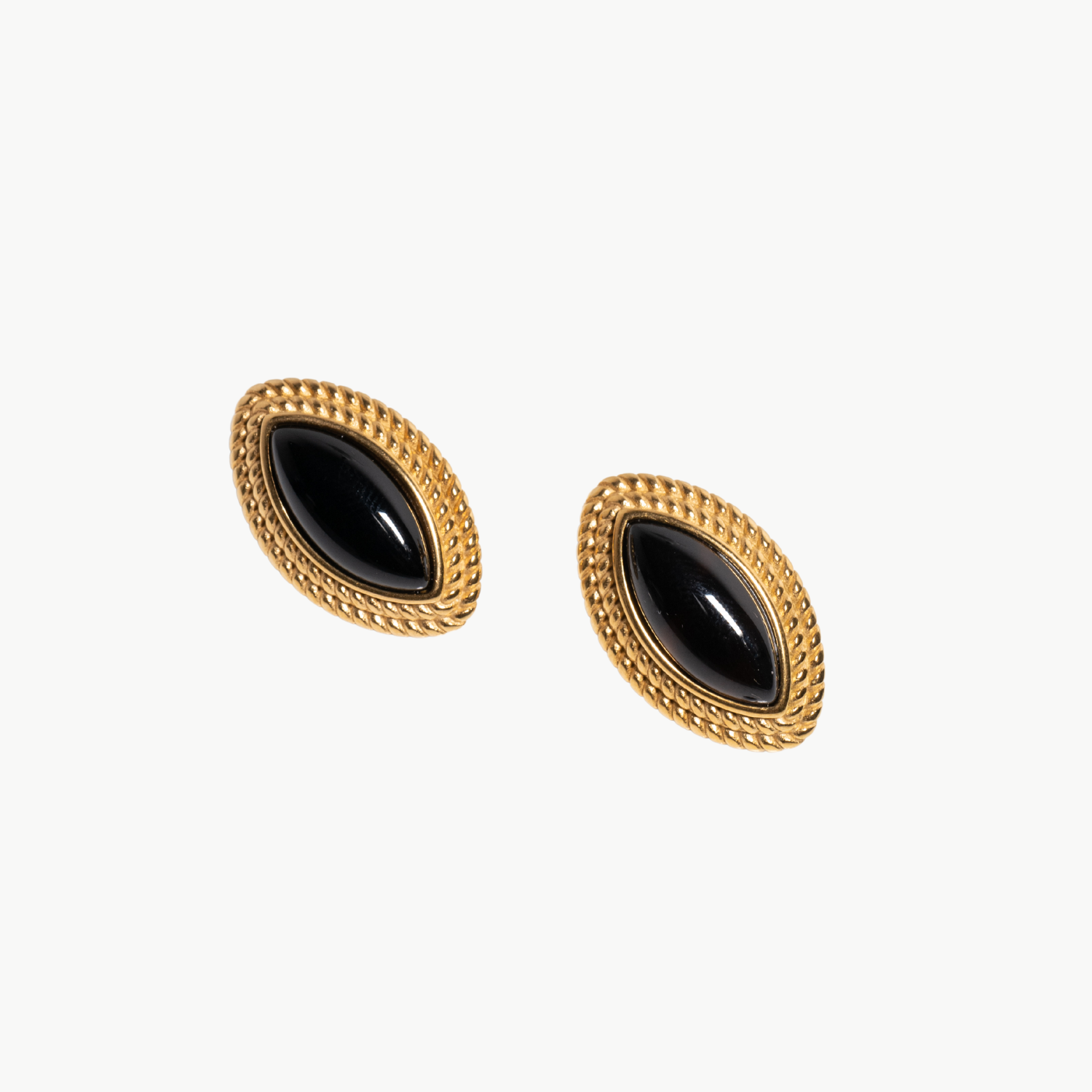 Edna - Boucles d'oreilles ovale plaqué or 18 carats