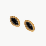 Edna - Boucles d'oreilles ovale plaqué or 18 carats