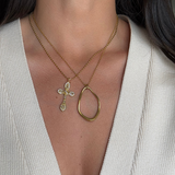 Elmo - Collier pendentif organique irrégulier plaqué or 18 carats