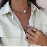 Stormy - Collier gros maillons perle baroque véritable