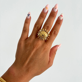 Émilia - Bague soleil plaqué or 18 carats