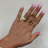 Ivy - Bague double anneaux ouverts plaqué or 18 carats