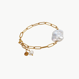 Nancy - Bracelet chaîne & perle d’eau douce baroque