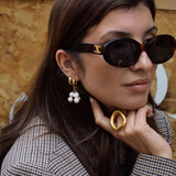 Emy - Boucles d'oreilles petites créoles plaqué or 18 carats