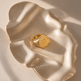 Sun - Bague chevalière soleil plaqué or 18 carats