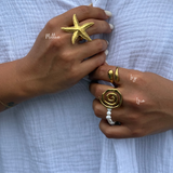 Isia - Bague coquillage plaqué or 18 carats