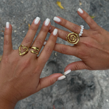 Isia - Bague coquillage plaqué or 18 carats