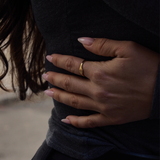 Amelia - Bague chevalière plaqué or 18 carats