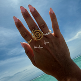 Amelia - Bague chevalière plaqué or 18 carats