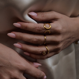 Celine - Bague ouverte organique plaqué or 18 carats