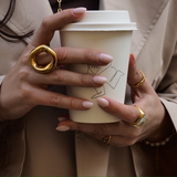 Louis - Bague organique plaqué or 18 carats