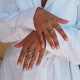Dash - Bague pierres vertes & doré