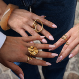 Hanna - Bague large organique plaqué or 18 carats