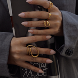 Amelia - Bague chevalière plaqué or 18 carats