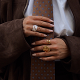 Ivy - Bague double anneaux ouverts plaqué or 18 carats