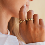 Dash - Bague pierres vertes & doré