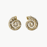 Celeste - Boucles d'oreilles coquillage strass plaqué or 18 carats
